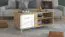 Tavolino Baka 04 | Rovere Artisan & Bianco Lucido | 2 Ante, 3 Scomparti | 54 x 120 x 60 cm