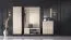 Armadio 1 anta con barra appendiabiti estraibile Petkula 12 | Beige chiaro | Maniglie oro opaco | Gambe nere | 2 scomparti | Soft-Close