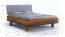 Letto king size "Venant" 01, rovere massello, oliato, testiera imbottita, 180 x 200 cm