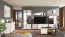 Vetrina alta "Kanjiza" 01 | Rovere Flagstaff, bianco lucido | 2 ante, 10 scomparti | 200,5 x 78,5 x 40 cm