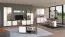 Vetrina alta "Kanjiza" 01 | Rovere Flagstaff, bianco lucido | 2 ante, 10 scomparti | 200,5 x 78,5 x 40 cm