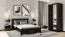 Armadio nero con specchio | Frontali dogati | 200 x 84 x 60 cm | 2 ante, 7 ripiani, asta appendiabiti | Bordi ABS