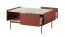 Tavolino moderno Cascob 04 | 97 x 65 x 45 cm | rosso ceramica e rovere | 2 cassetti | bordi ABS | struttura robusta