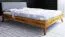 Letto super king 200x200 cm | Rovere massello oliato | Testiera imbottita grigia | Wooden Nature Premium