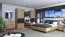 Set camera matrimoniale 6 pezzi Crina | Rovere Artisan e grigio | Letto 180x200 cm, armadio 262,5 cm, specchio