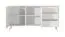 Soggiorno completo - Set E "Sloughia", 3 pz, bianco, maniglie e gambe: metallo