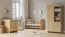 Cameretta completa - Set A "Mille", 3 pz, color rovere, 1 lettino, 1 cassettiera con fasciatoio, 1 armadio, bordi in ABS, Sistema "Soft-Close"