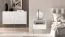 Comodino bianco opaco con funzione push-to-open | 1 cassetto e scomparto | Gambe oro | 53 x 50 x 34 cm | Chiusura ammortizzata