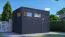 Casetta da giardino prefabbricata "Basel" 03, incl. pavimento, antracite - spessore: 19 mm, SU: 7,89 m², tetto piano