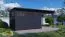 Casetta da giardino moderna con estensione tetto, antracite, incl. pavimento, superficie: 13,08 m², tetto piano