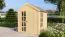 Casetta da giardino, legno grezzo, incl. pavimento, porta doppia con vetro di sicurezza - SU: 4,33 m², tetto a due falde