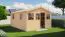Casetta da giardino, legno grezzo, porta doppia, finestre apribili - 3,5 x 4,7 m, tetto a due falde