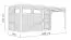 Casetta da giardino prefabbricata con estensione tetto "Basel" 03, incl. pavimento, antracite - spessore: 19 mm, SU: 13,08 m², tetto piano