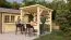 Cucina da esterno Cookingflair | Cucina all’aperto | Cucina da giardino | Legno di abete rosso e pino | 242 x 200 x 240 cm | piano di lavoro incluso