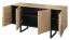 Cassettiera Slatina 08 rovere/nero | Parzialmente massello | 71 x 140 x 45 cm | Design moderno e stabile