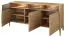 Cassettiera ampia con LED Gorica 06 | Rovere oro | 85 x 180 x 50 cm | Soft close | Vetro Antisol bronzo | 3 ante, 9 vani
