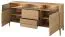 Cassettiera ampia 2 ante e 2 cassetti Gorica 08 | Rovere oro | LED | Vetro antisol bronzo | 85 x 180 x 50 cm