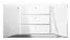 Cassettiera moderna bianco lucido | 2 ante, 3 cassetti, 4 scomparti | 85 x 160 x 41 cm | Sydfalster 02