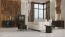 Credenza Annelin 12 nera | 3 cassetti, 4 vani | Maniglie e piedini oro nero | 81 x 190 x 40 cm | Chiusura ammortizzata