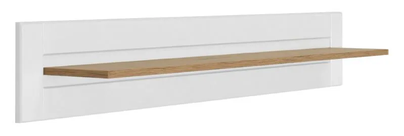Mensola "Cuenca" 04 | Rovere e bianco | 24 x 155 x 21 cm | Design moderno ed elegante
