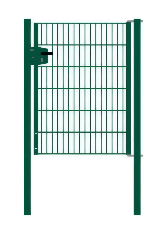 Cancello per recinzione 1 anta, Luce netta: 95 cm, Larghezza totale incl. pali: 107 cm, Stile: verniciato in verde, Altezza: 123 cm