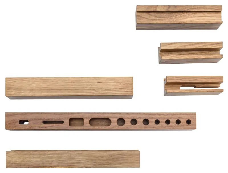 Set organizzativo da scrivania in legno di faggio | 6 pezzi multifunzione | Design naturale