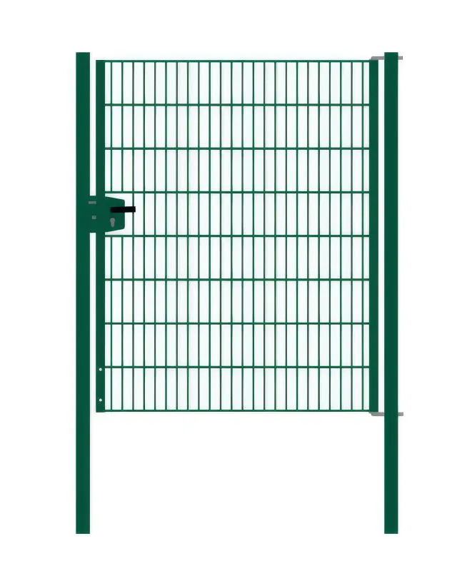 Cancello per recinzione 1 anta, Luce netta: 134 cm, Larghezza totale incl. pali: 146 cm, Stile: verniciato in verde, Altezza: 183 cm