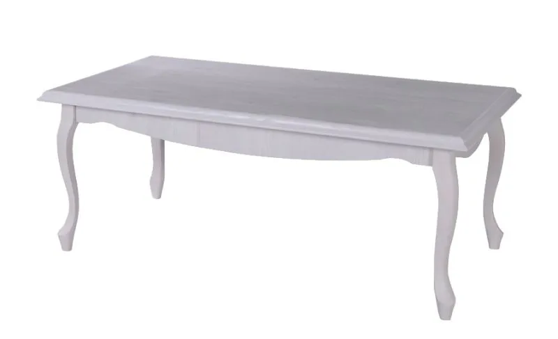 Tavolino da soggiorno Bignona 20 | Pino bianco elegante | 116 x 75 x 55 cm | Design classico
