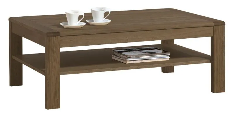 Tavolino rettangolare "Fazenda" 24 | Marrone scuro | Rovere parzialmente massello | 120 x 75 x 45 cm