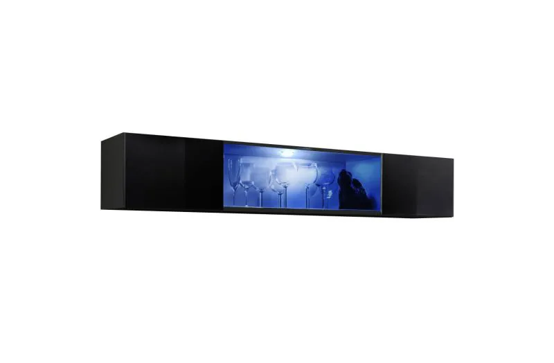 Armadio a muro Raudberg 44 nero | 3 scomparti | 160 cm | Design moderno e raffinato