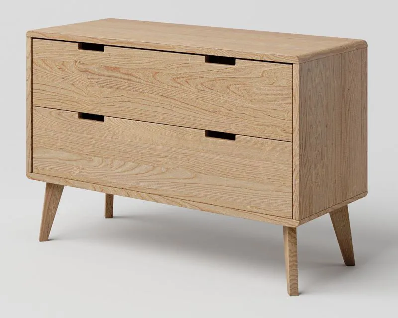 Cassettiera Aurornis 31 in rovere massiccio naturale | 64 x 96 x 40 cm | Design moderno e robusto