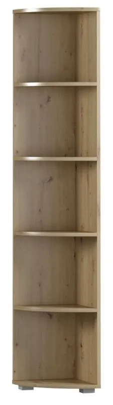 Scaffale rettangolare Curug 12 rovere | 188 x 34 x 34 cm | 4 ripiani | Design moderno