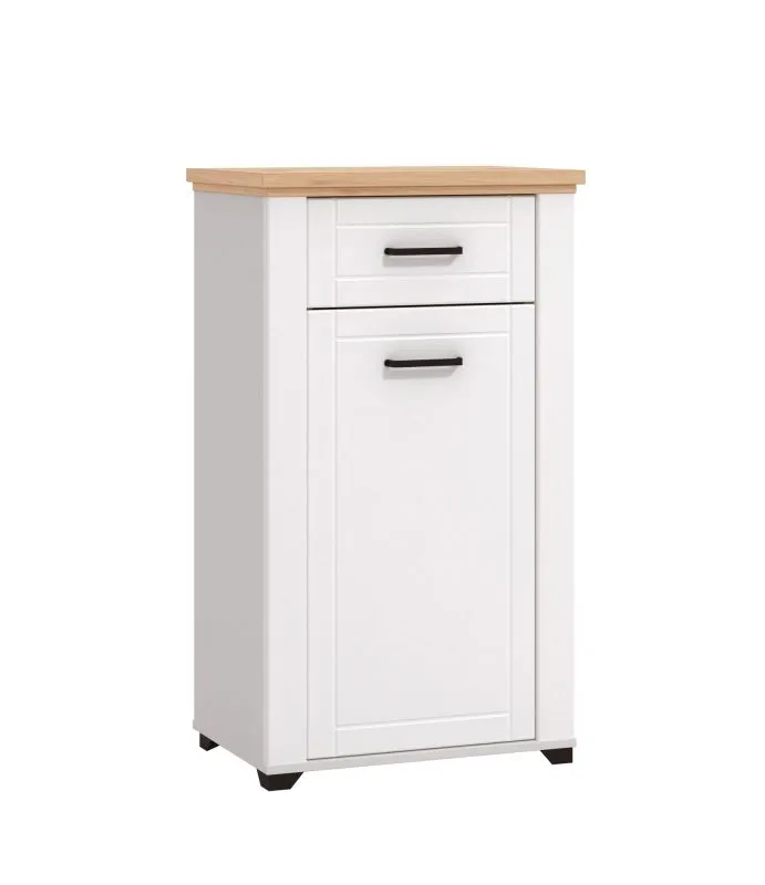 Scarpiera Banat 21 | Rovere Artisan e Bianco Opaco | 1 Cassetto, 3 Scomparti | 105 x 60,5 x 41 cm