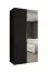 Armadio battente Korab 63 nero | Maniglie oro | Specchio integrato | 1 m larghezza | Sistema Soft-Close