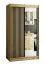 Borgis 02C guardaroba ante scorrevoli con specchio | rovere Artisan e nero opaco | 200 x 120 x 62 cm