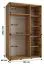 Armadio Mina rovere | Ante scorrevoli con specchio | Ampio spazio | Design moderno | 235,2 x 150 x 60 cm