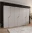 Armadio con ante a battente | colore: cashmere | 6 ante | 3 appendiabiti | bordi in ABS | maniglie: oro | dimensioni: 300 x 52 x 202 cm | funzione soft-close | 3 vani