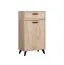 Mobile scarpiera "Vracar" 09 | Grigio rovere | 3 scomparti, 1 cassetto, 1 anta | Maniglie e gambe nere | 100,5 x 53,5 x 35 cm