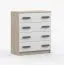 Cassettiera Smolikas 08 | Rovere Sonoma e Bianco | 4 cassetti | Maniglie Grigie | 90 x 80 x 40 cm