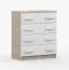 Cassettiera Smolikas 09 | Rovere Sonoma e Bianco | 4 Cassetti | Maniglie in Legno Bianco | 90 x 80 x 40 cm