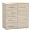 Cassettiera "Comarca" 03 | Rovere Sonoma | 4 cassetti, 1 anta, 3 scomparti | Maniglie argento | 96 x 90 x 45 cm