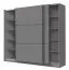 Armadio ad ante scorrevoli "Kule" 08, color grigio grafite, 10 scomparti, 210 x 217 x 62,5 cm