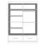 Armadio scorrevole Lusatian 10 | Grigio/Nero | Specchio frontale | 2 ante, 6 scomparti, 2 cassetti | 218 x 150 x 61 cm