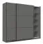 Armadio ad ante scorrevoli "Kule" 08, color grigio grafite, 10 scomparti, 210 x 217 x 62,5 cm