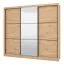 Armadio scorrevole Panevo 06 | Rovere Artisan | 3 ante, 1 specchio | 11 scomparti | 215,5 x 242 x 60 cm