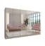 Armadio con ante a specchio "Zainab" 17, color cashmere, 3 scomparti, 3 barre appendiabiti, sistema "Soft-Close", 300 x 52 x 202 cm