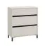 Cassettiera "Lapovo" 01, color cashmere, gambe: nere, 3 cassetti, bordi in ABS, 80 x 40 x 90 cm