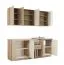 Cucina "Mionica" 01, grigio rovere / sabbia, 2 cassetti, bordi in ABS, lunghezza 200 cm