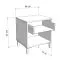 Comodino "Loznica" 02, color cashmere, gambe: nero, 1 scomparto, 1 cassetto, Bordi in ABS, 48 x 40 x 52 cm