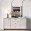 Madia "Mackenzie" 04 , color rovere Dunin/cashmere lucido, maniglie: metallo, 2 ante, 3 cassetti, Sistema "Soft-Close", 160 x 40 x 85 cm